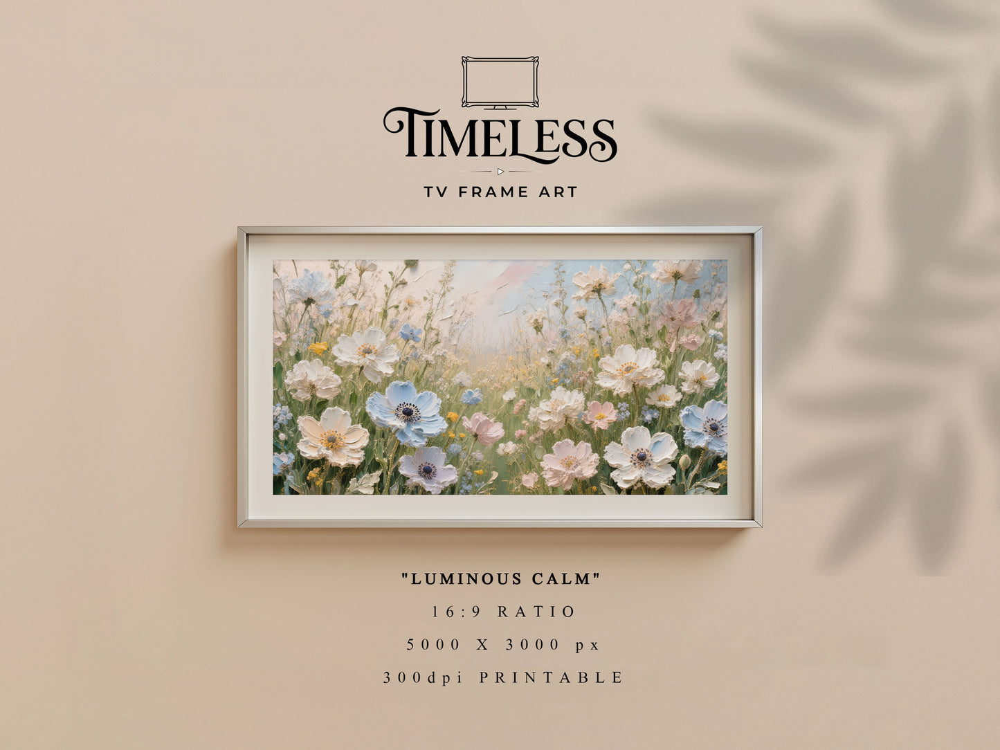 Soft Pastel Meadow wildflower meadow Art #18 | Luminous Calm | TV frame art