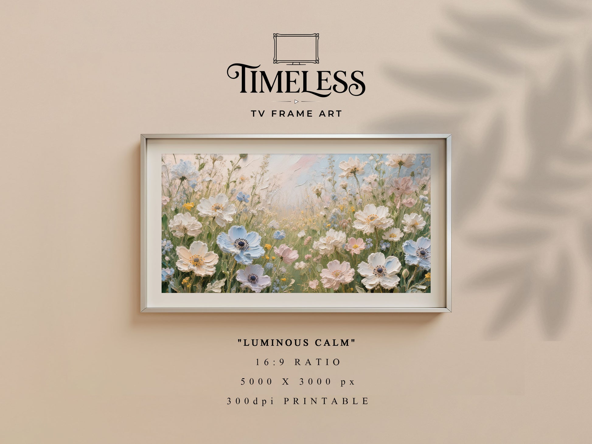 Soft Pastel Meadow wildflower meadow Art #18 | Luminous Calm | TV frame art