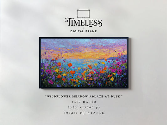 Sunset Coast Seascape coastal seascape #187 | Digital Download for Samsung Frame TV, Horizontal Wall Art Print