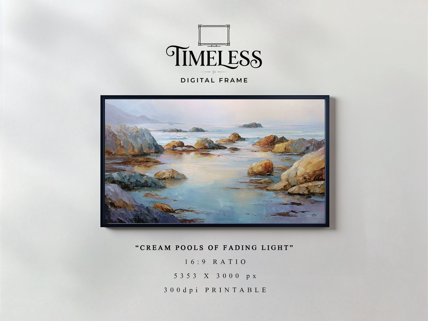 Sunset Coast Seascape ocean horizon Art #194 | Digital Download for Samsung Frame TV, Horizontal Wall Art Print