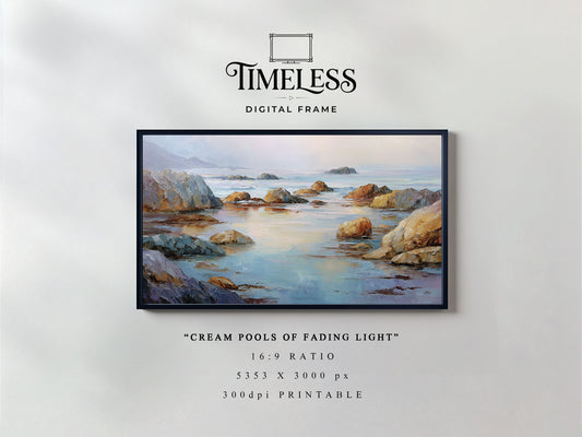 Sunset Coast Seascape ocean horizon Art #194 | Digital Download for Samsung Frame TV, Horizontal Wall Art Print