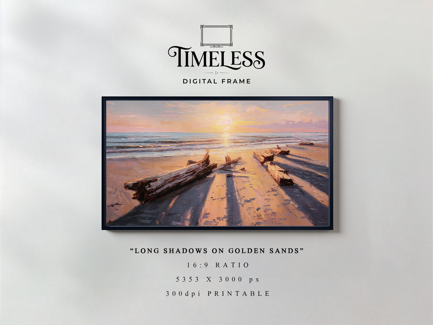 sea breeze Sunset Coast Seascape Art | Digital Download for Samsung Frame TV, Horizontal Wall Art Print