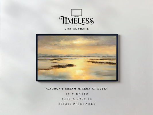 Sunset Coast Seascape ocean horizon Art #197 | Digital Download for Samsung Frame TV, Horizontal Wall Art Print