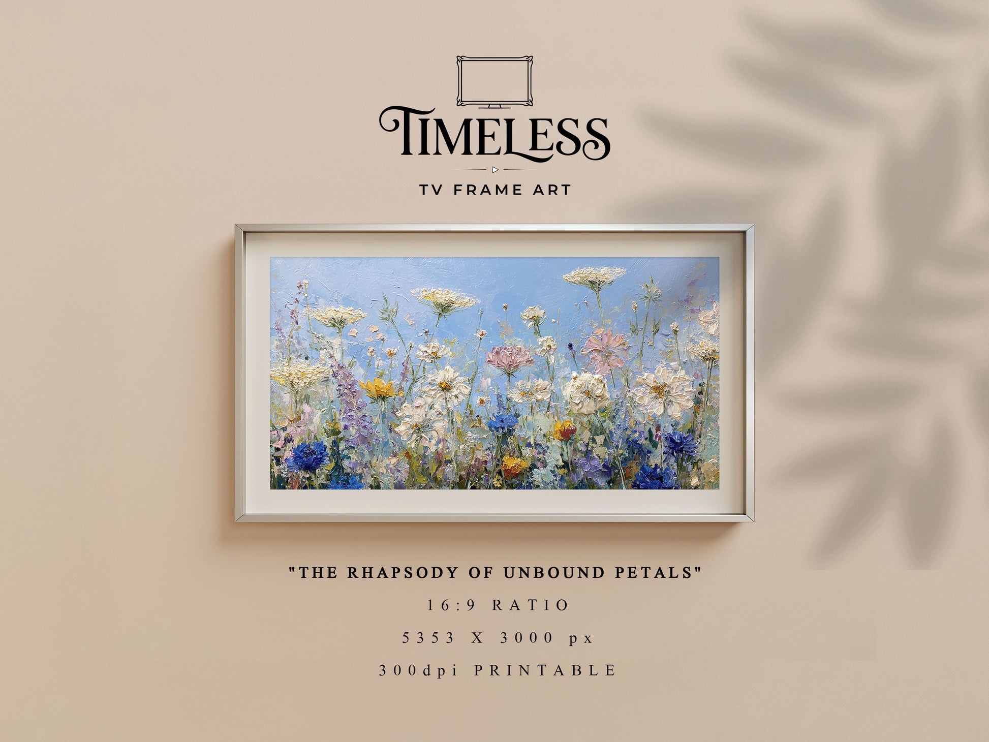 Painterly texture Soft Pastel Meadow Art | The Rhapsody of Unbound Petals | TV frame art