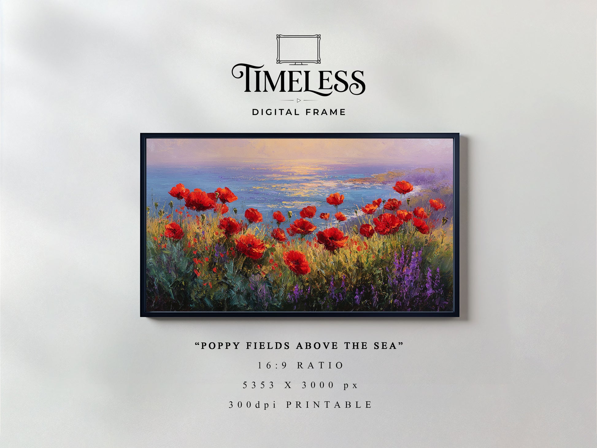 Sunset Coast Seascape ocean horizon Art #205 | Digital Download for Samsung Frame TV, Horizontal Wall Art Print