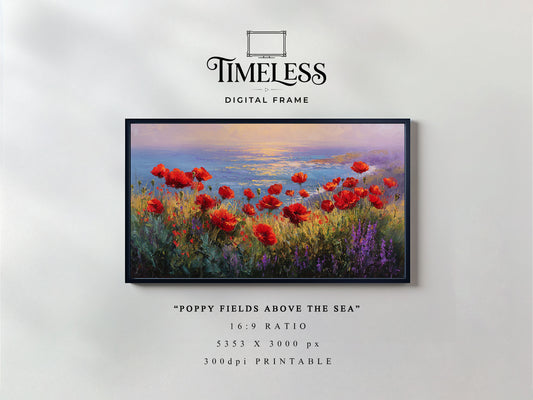 Sunset Coast Seascape ocean horizon Art #205 | Digital Download for Samsung Frame TV, Horizontal Wall Art Print