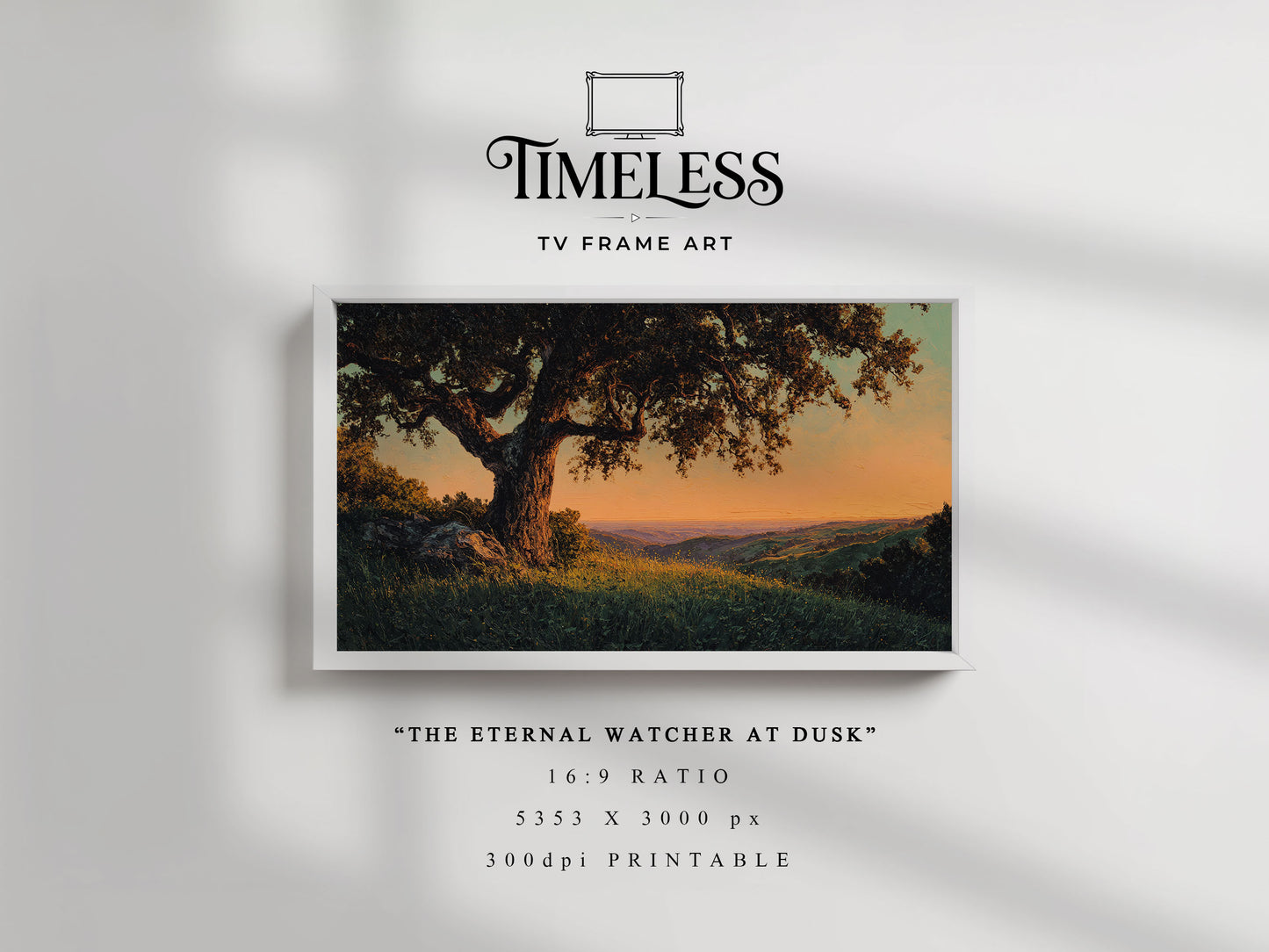 Green Landscape TV Frame Art | vintage landscape Digital Download for Samsung Frame TV, Horizontal Wall Art Print