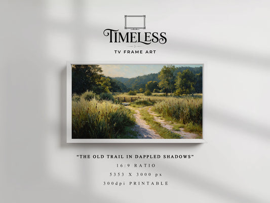 Green Landscape vintage landscape Art #229 | Digital Download for Samsung Frame TV, Horizontal Wall Art Print