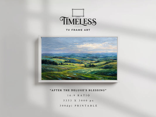 Green Landscape tonalist mood | Digital Download for Samsung Frame TV, Horizontal Wall Art Print