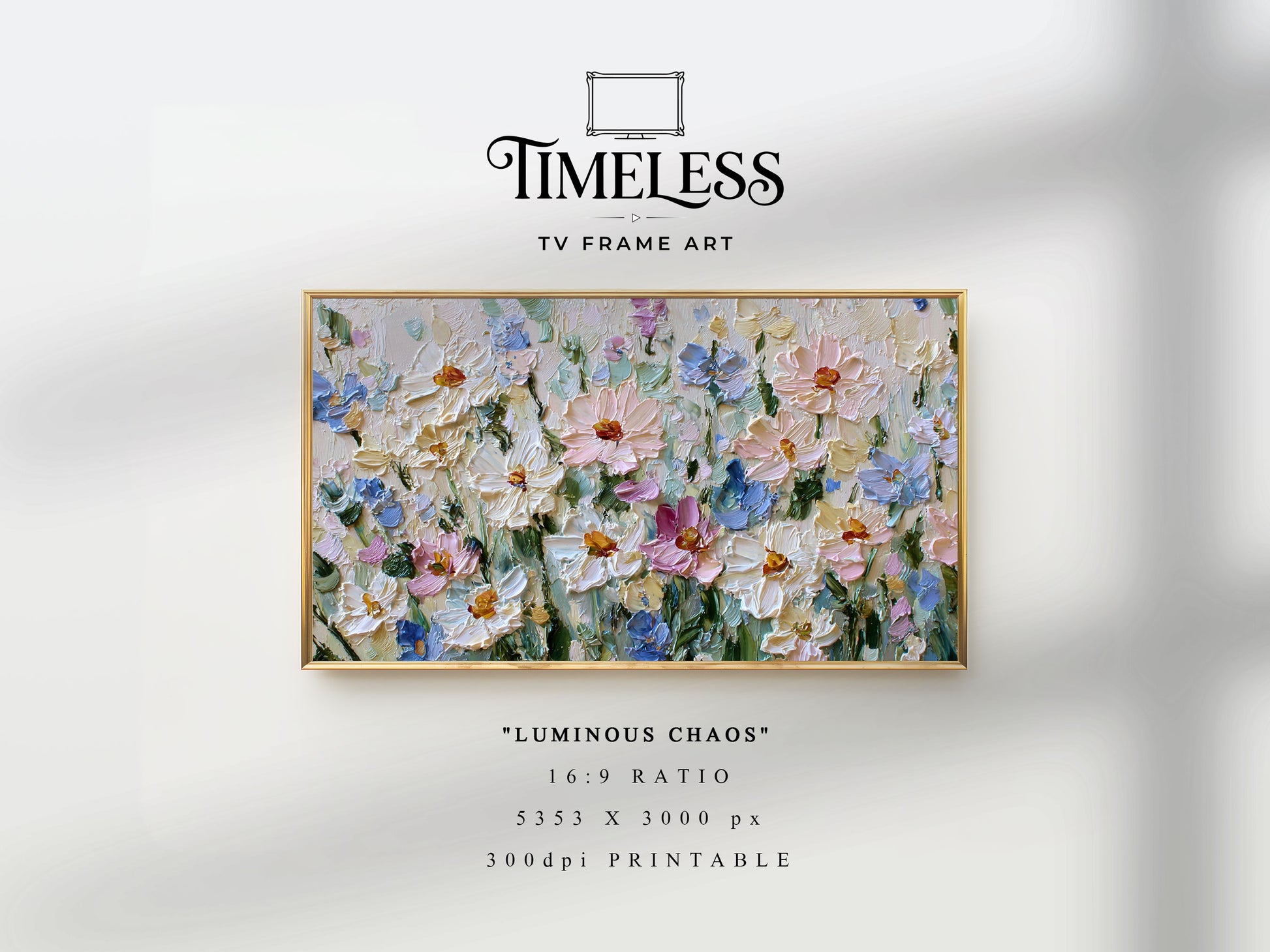 Soft Pastel Meadow brushstroke detail | Luminous Chaos | TV frame art