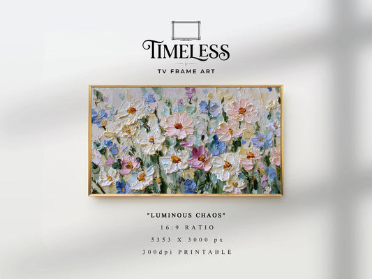Soft Pastel Meadow brushstroke detail | Luminous Chaos | TV frame art
