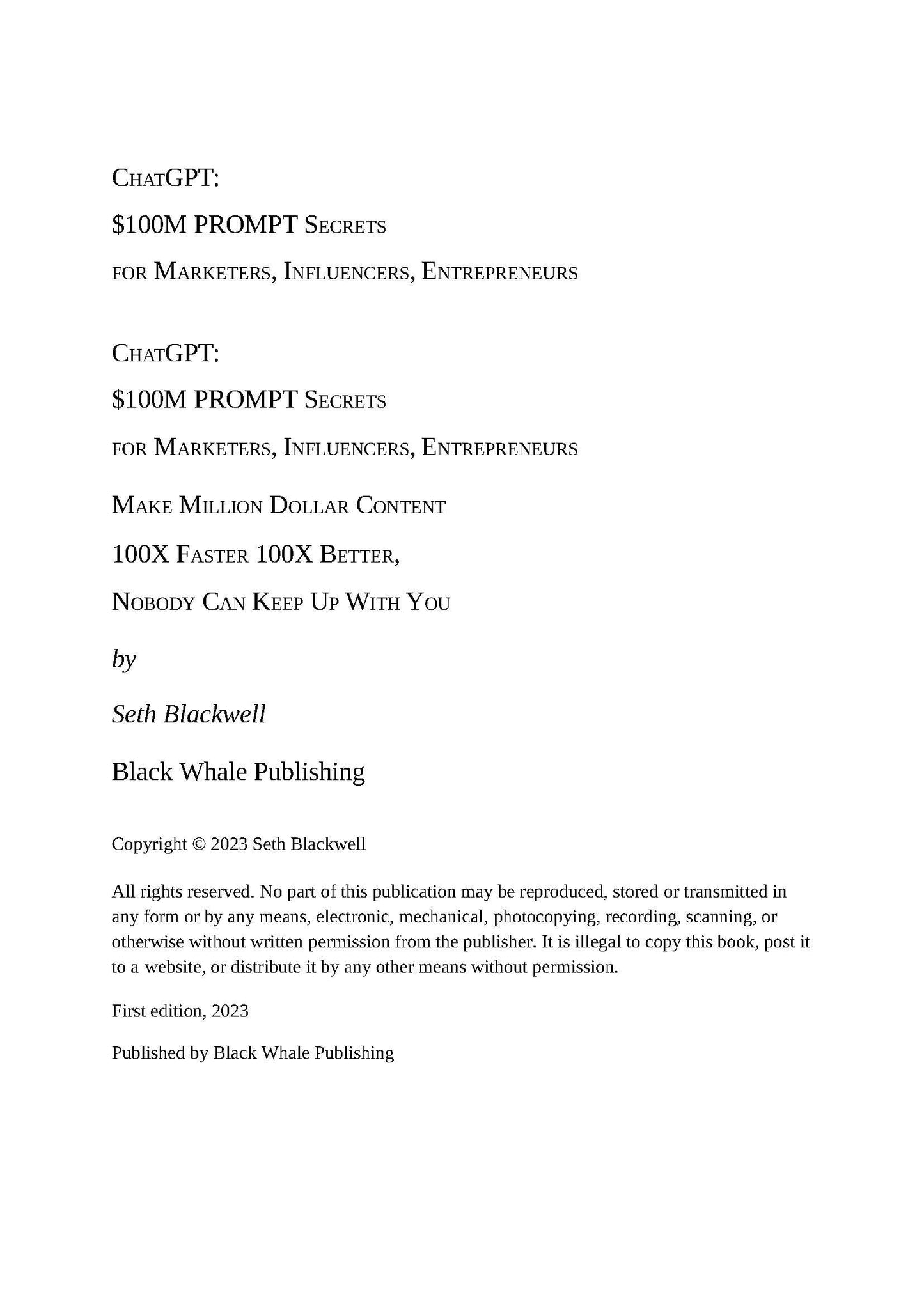 AI Prompt Secrets for Content Marketing: 3,000+ Prompts for Marketers, Influencers & Entrepreneurs (PDF)
