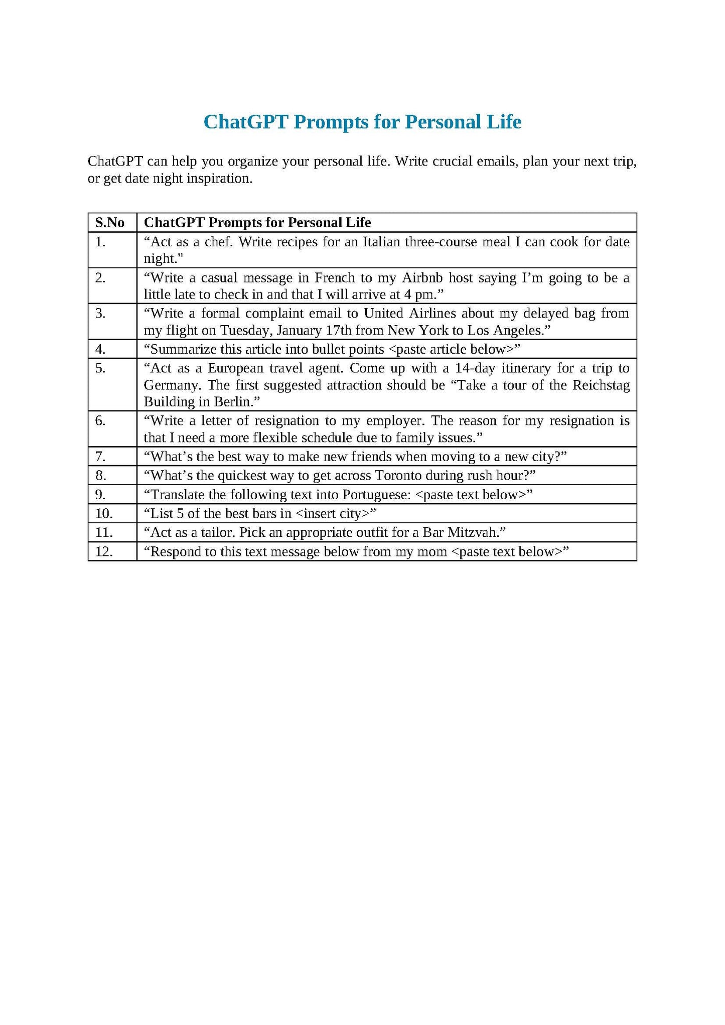 451+ AI-Powered Prompts for Every Occasion: The Ultimate ChatGPT Prompt Reference Guide (PDF)