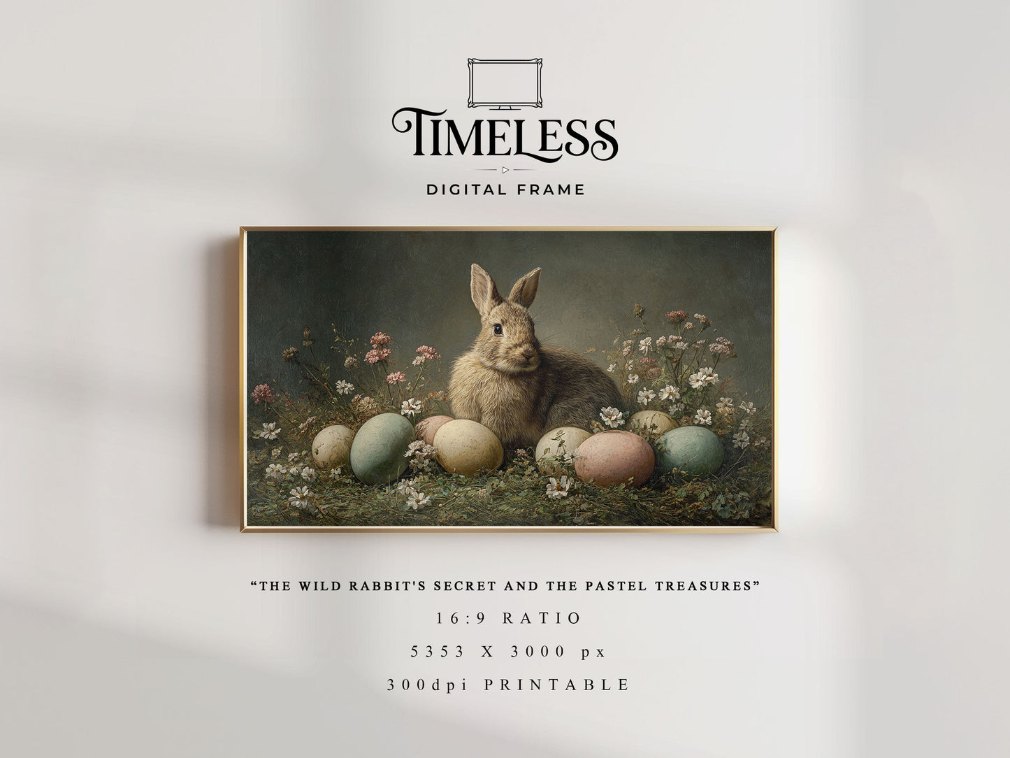 The Wild Rabbit's Secret and the Pastel Treasures #17 | Digital TV Frame Art